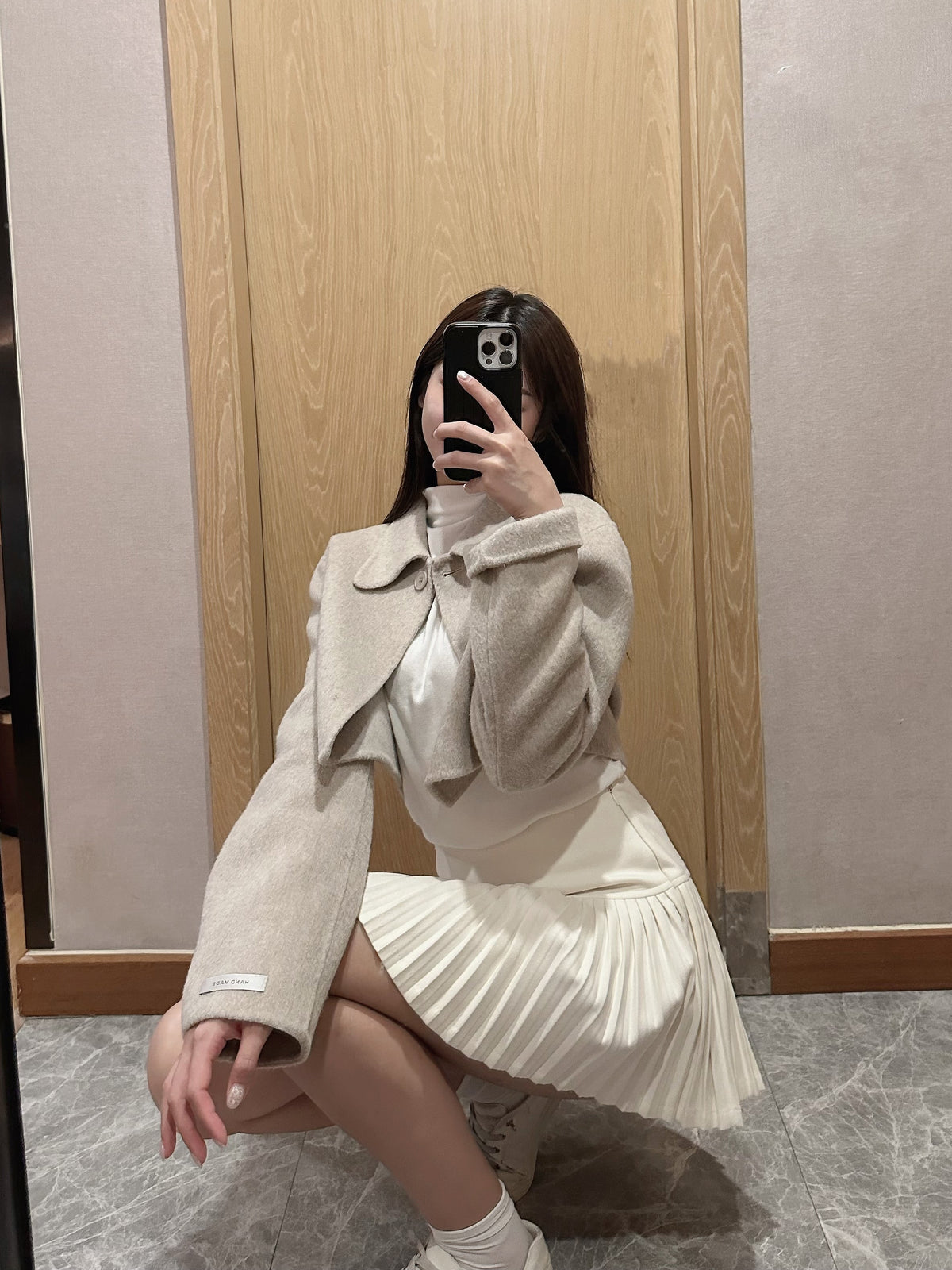 High-Waisted Soft Knit Pleated Tennis Skirt