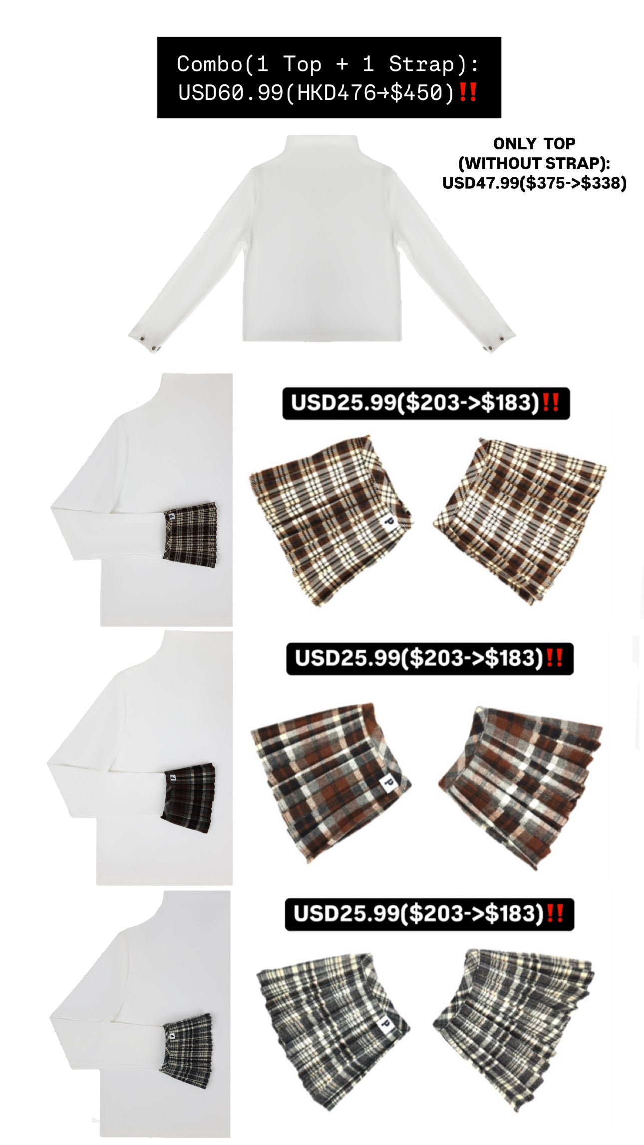 Patchy - Mock-neck Knit Long-sleeve Top with White Velvet Trim