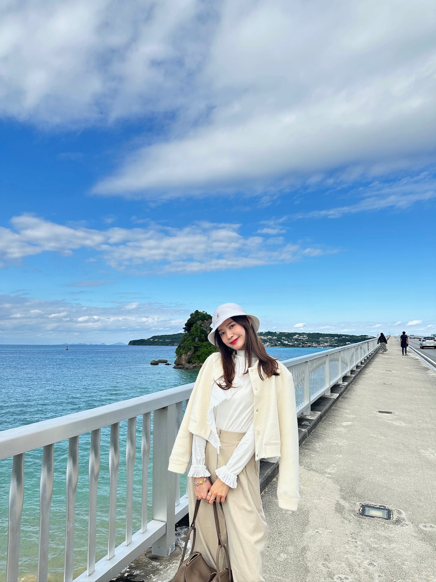 Patchy - Beige Suede Bomber Jacket with White Pleated Trim