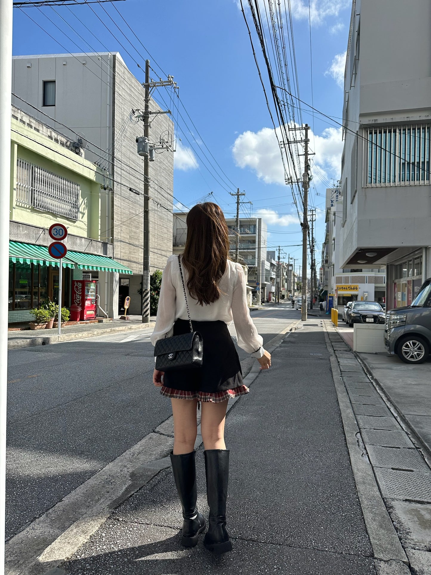 Patchy - Woolen A-Line Shorts with Red Checked Strap