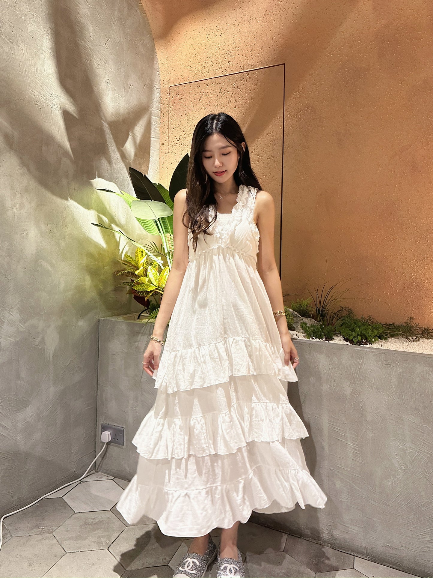 Layered sleeveless holiday dress