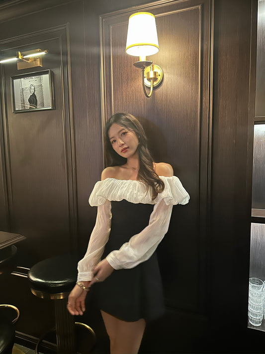 Lilian shining off shoulder dress