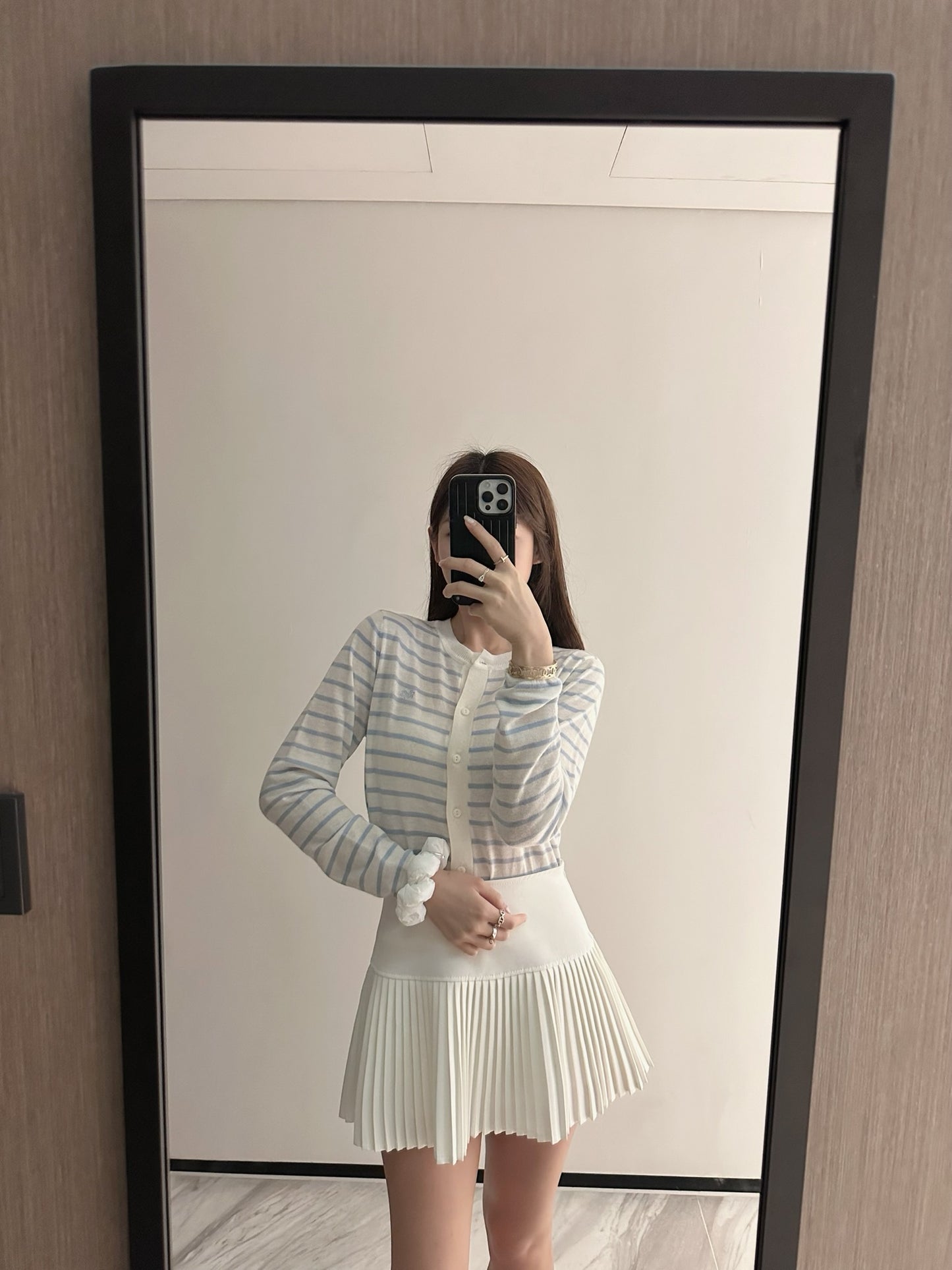 Blue and White striped cardigan